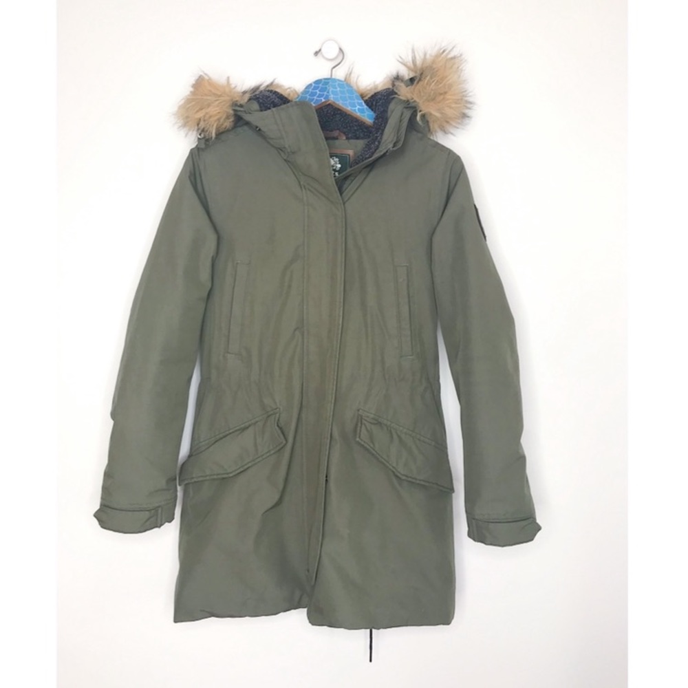 Roots Canada Green Portage Hooded Parka Jacket